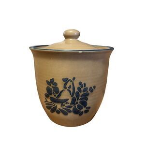 Vintage Phaltzgraff 507 Folk Art Stoneware Flour Canister Lid 2 3/4 Qt